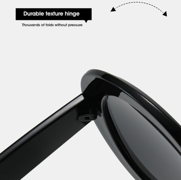 Vintage-Inspired Oversized Black Oval Sunglasses - Picture 3 of 7
